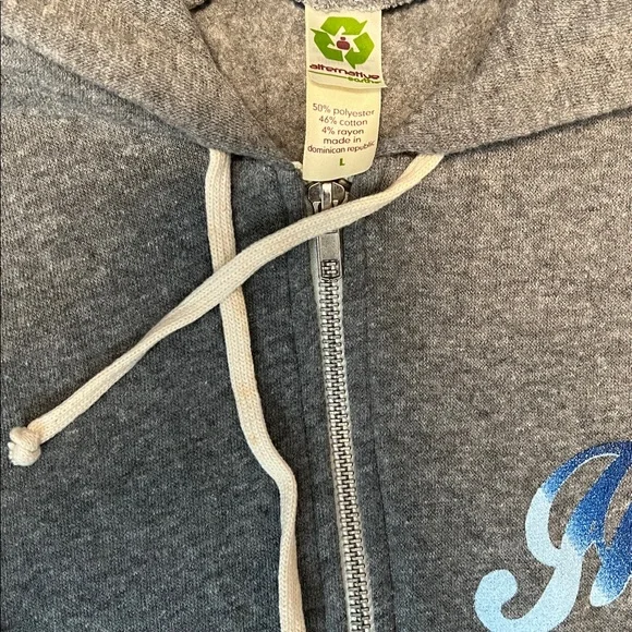 John Mayer grey hoodie, ombre blue graphics, size L EUC! - Picture 4 of 6